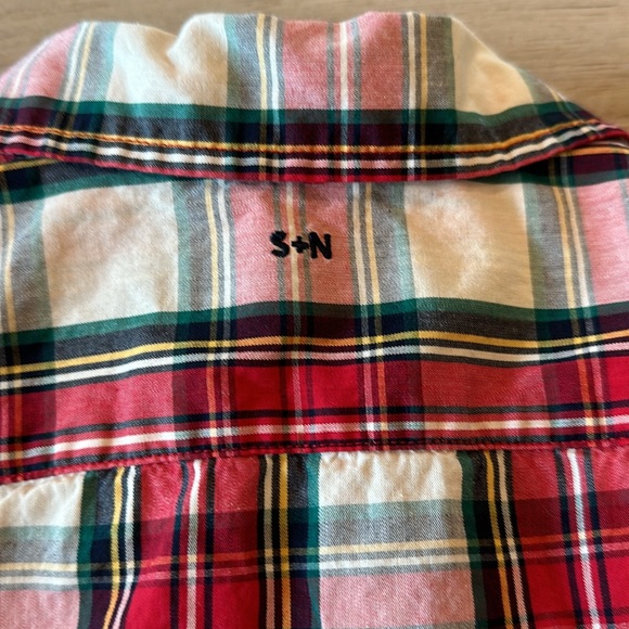 SAMMY + NAT PLAY COLLECTION CLASSIC POPLIN BUTTONDOWN IN RED TARTAN, Size 4 - Picture 8 of 8